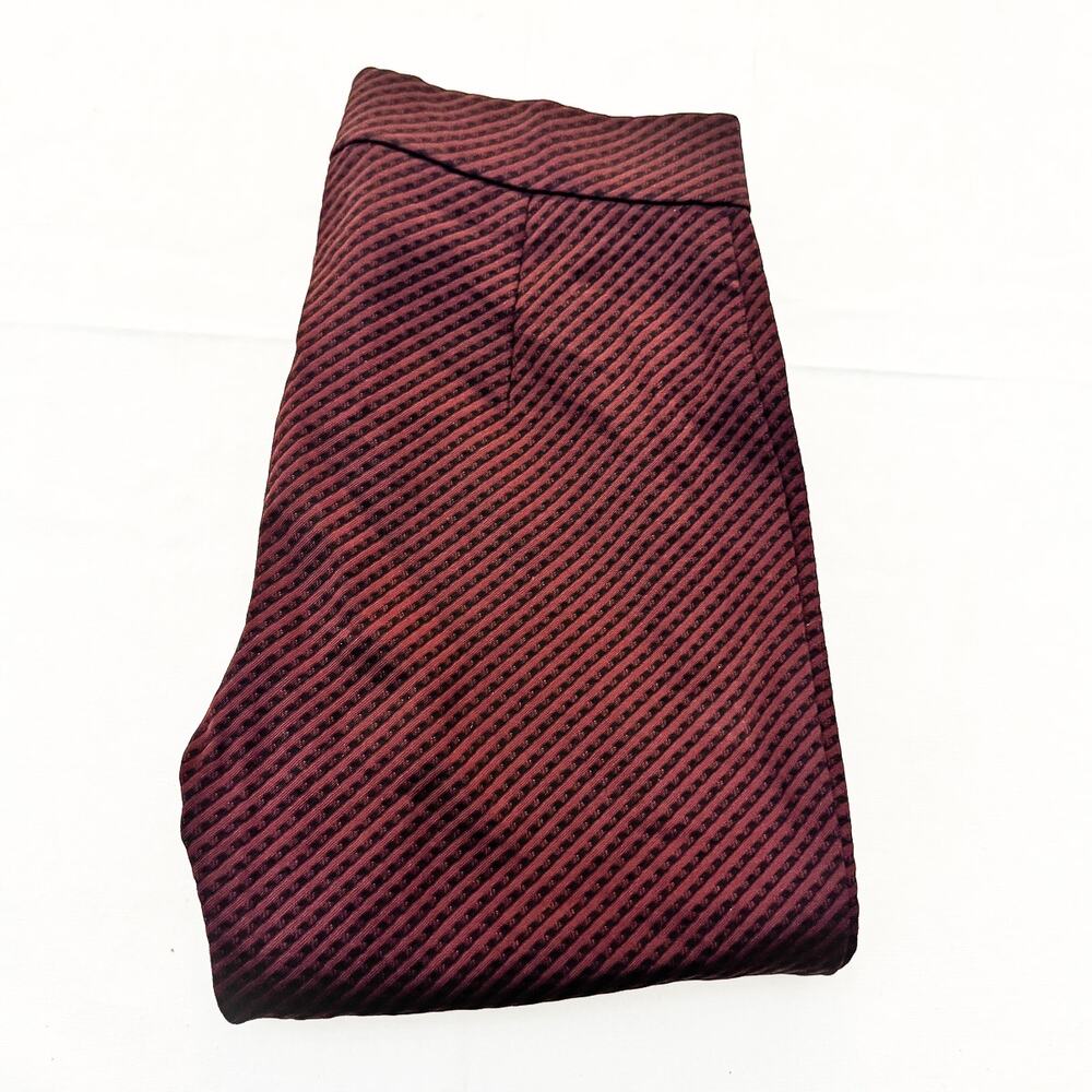 Theory Adbelle K. Claymont Striped Red/Black Patterned Tight Pants Size Small